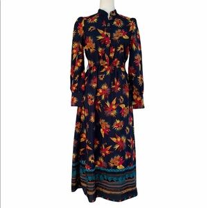 Vintage 1970’s Style L/S Dress with Fall Colors